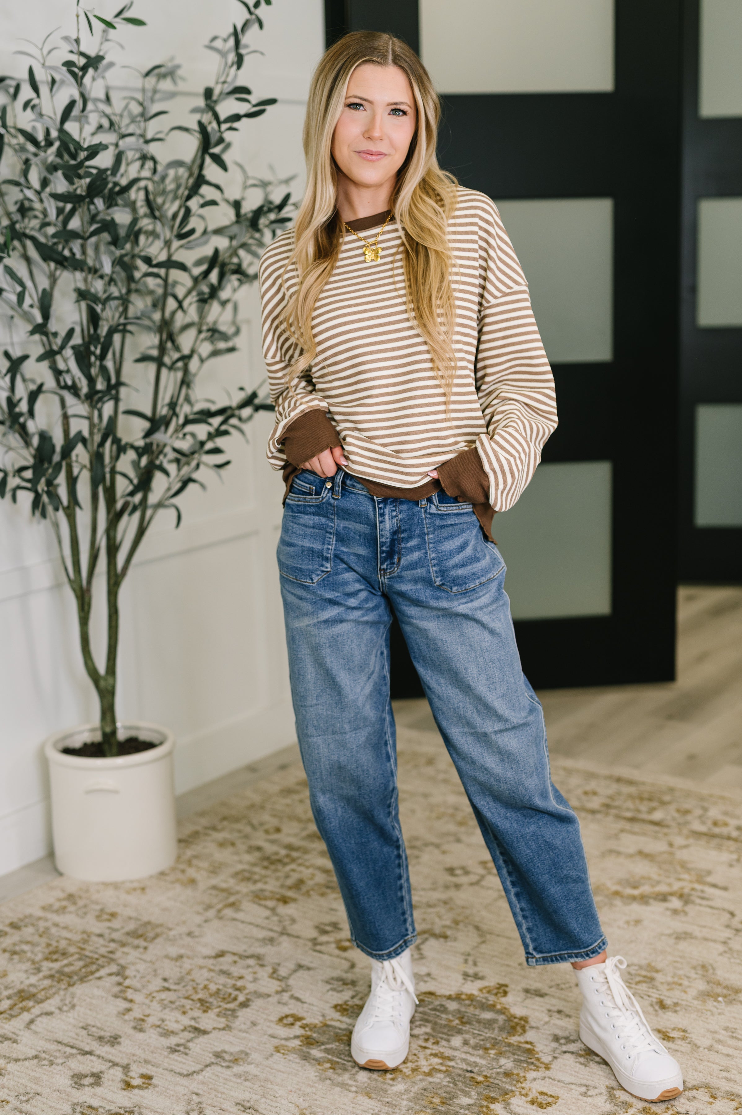 Cocoa Lane Stripe Top - Charming Charlie