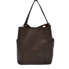 Coffee 2in1 Chic Satchel Side Pocket With Long Strap Bucket Bag, This casual crossbody bucket bag is super soft Vegan leather and has convenient side pockets to carry water bottles, phones, or glasses and a removable zipper pouch. Gold hardware. Extra bag inside and strap to make it a crossbody. Perfect for carrying around your stuff, this bag is big enough for all your daily essentials.