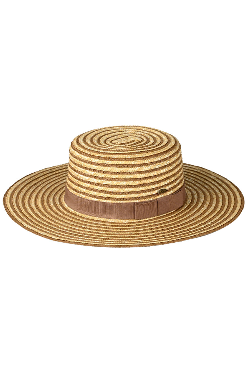 Coffee C.C Stripe Pattern Boater Sun Hat offers both style and sun protection. Made with a trendy stripe pattern, this hat is perfect for any outdoor occasion. Crafted with high-quality materials, it provides optimal comfort and durability. Keep the sun off your face in style with this must-have accessory.