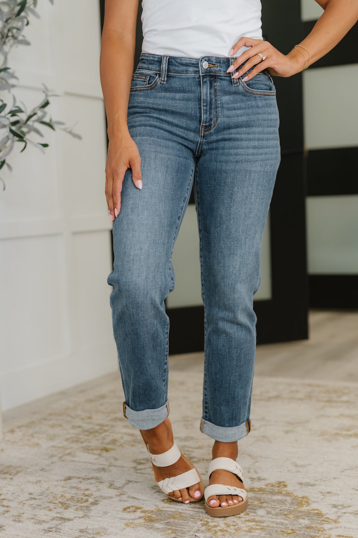 Colette Mid Rise Boyfriend Classic Cuffed - Charming Charlie
