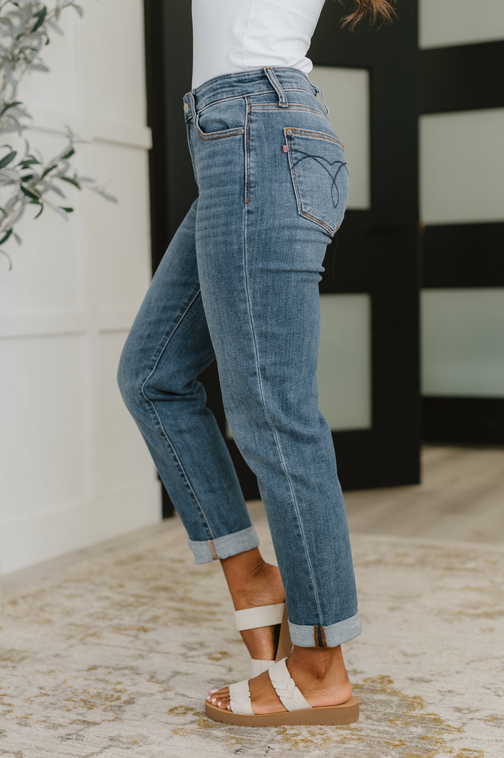 Colette Mid Rise Boyfriend Classic Cuffed - Charming Charlie