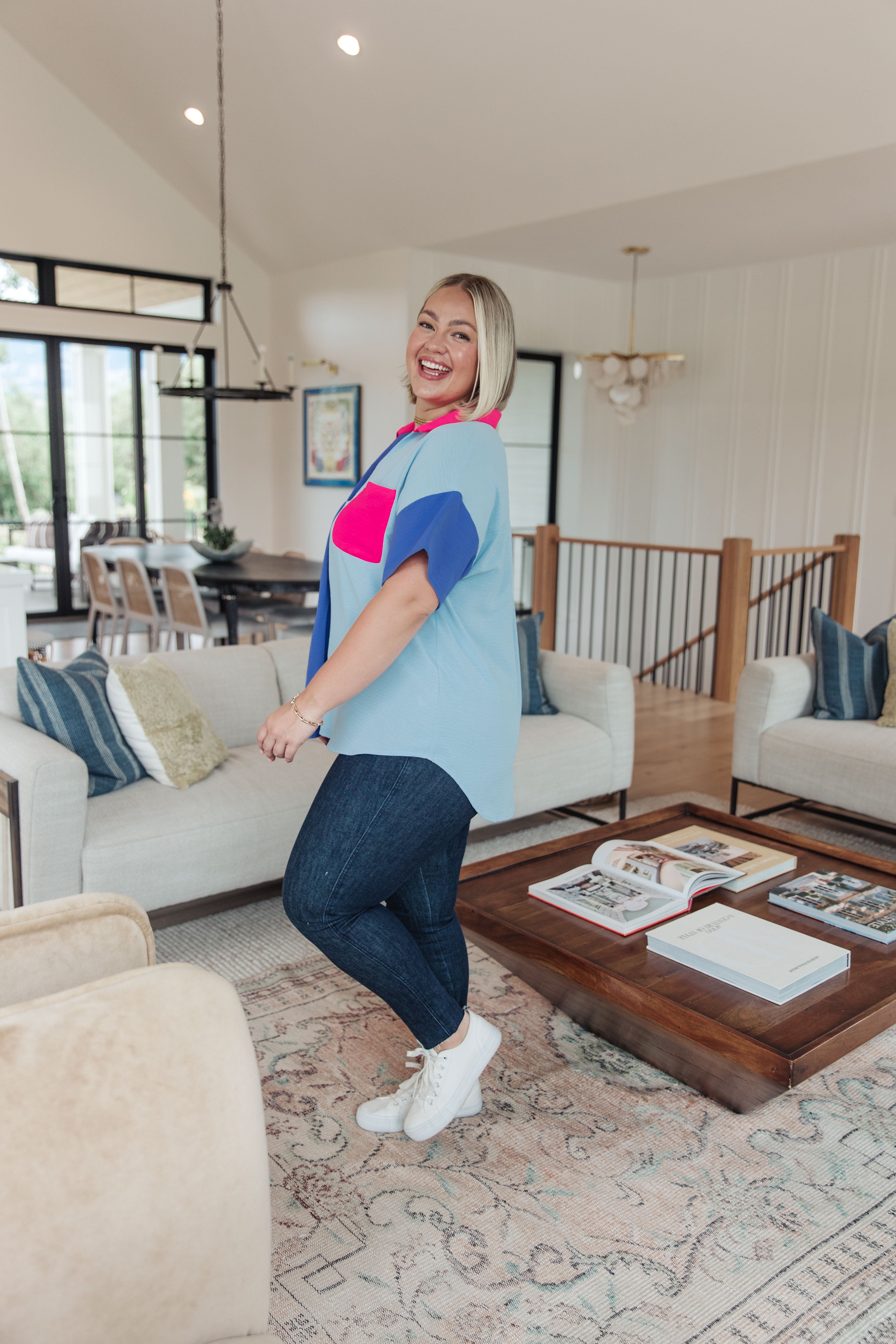 Color Me Cool Color Block Top - Charming Charlie