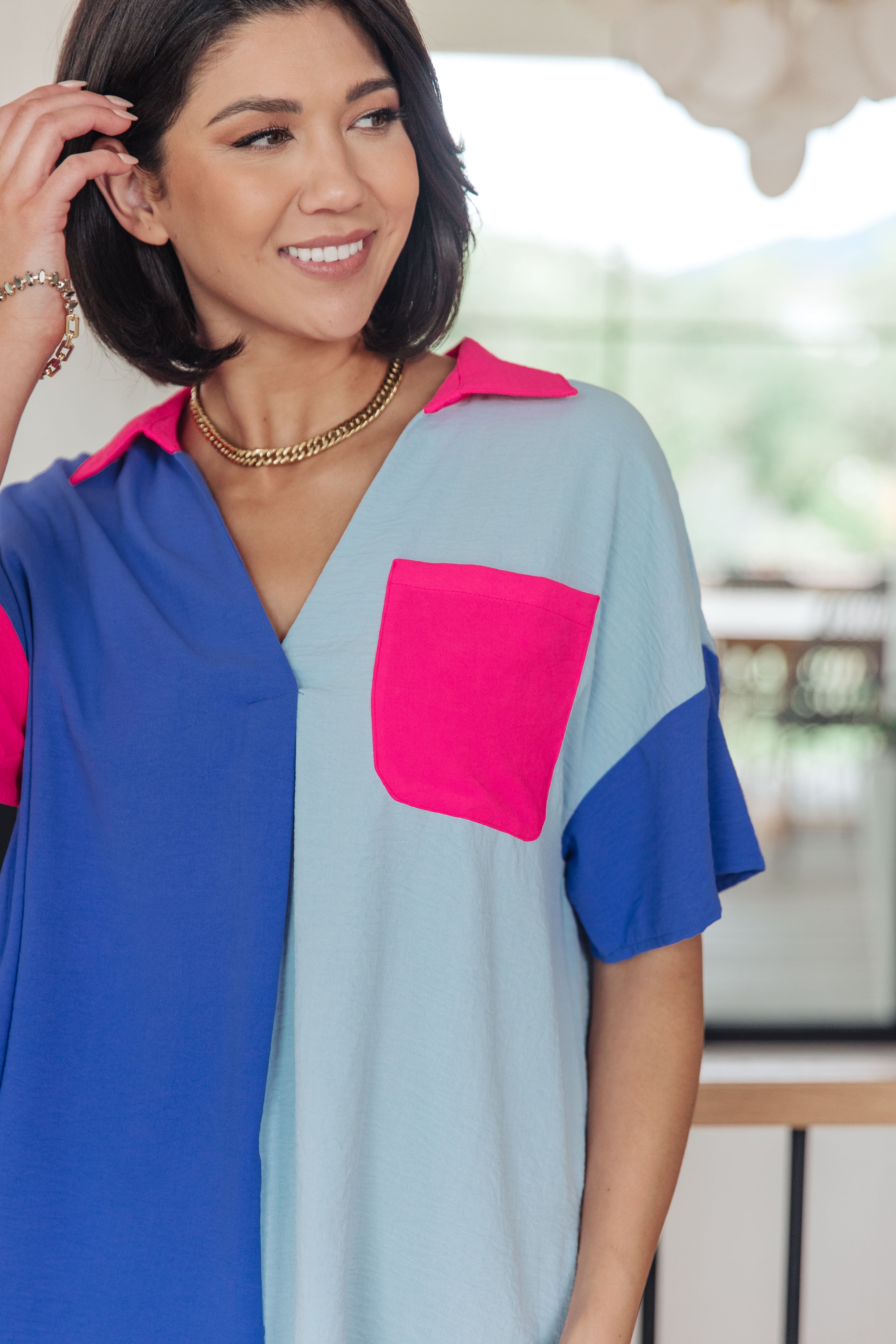 Color Me Cool Color Block Top - Charming Charlie