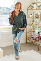 She's Not Wrong Hooded V-Neck Pullover - Charming Charlie