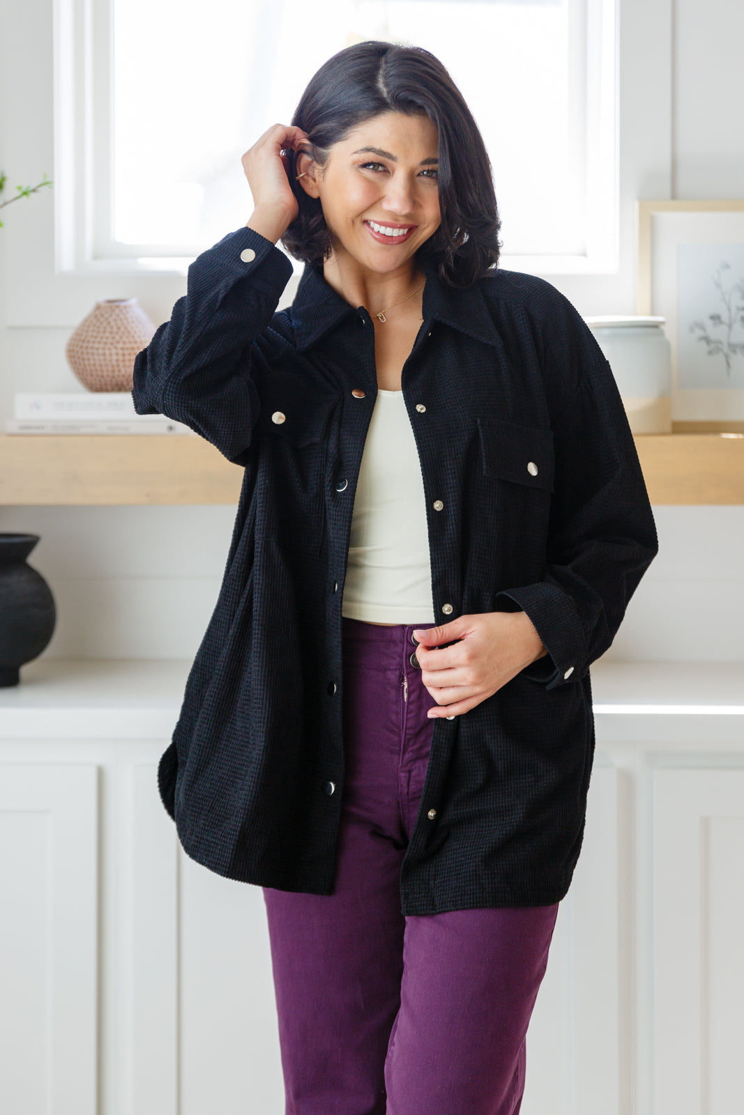 Come Rain or Shine Button Down Top - Charming Charlie
