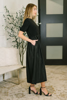 Contrast Charm Midi Black Dress - Charming Charlie