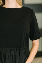 Contrast Charm Midi Black Dress - Charming Charlie