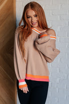 Conversational Moment Striped Trim Sweater - Charming Charlie