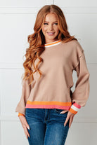 Conversational Moment Striped Trim Sweater - Charming Charlie