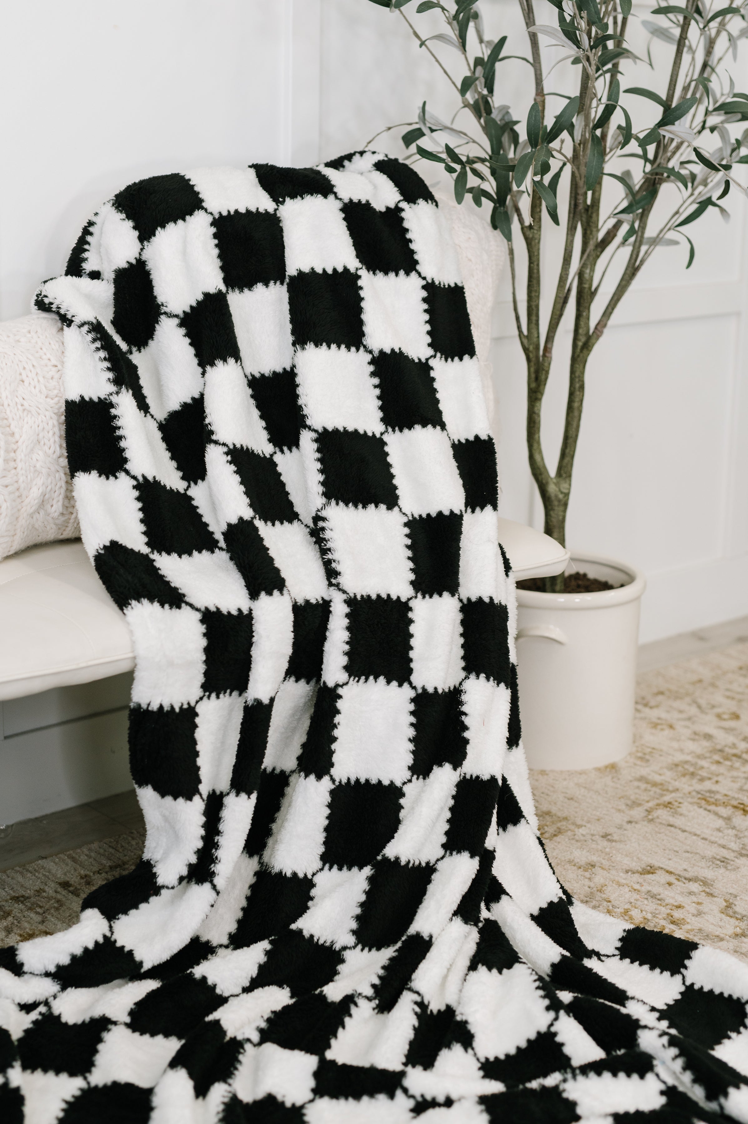 Cookies & Cream Checks Blanket - Charming Charlie
