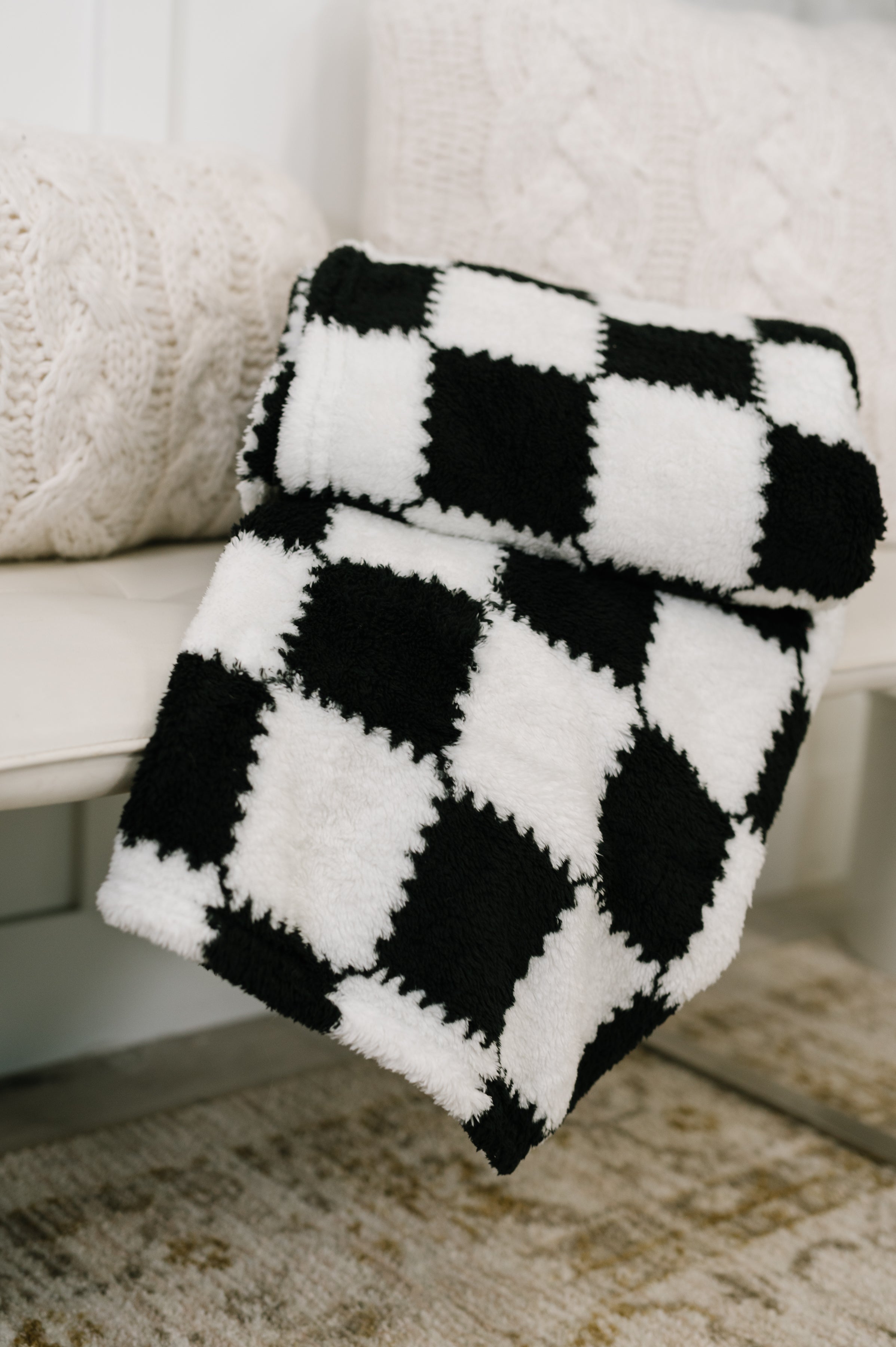 Cookies & Cream Checks Blanket - Charming Charlie
