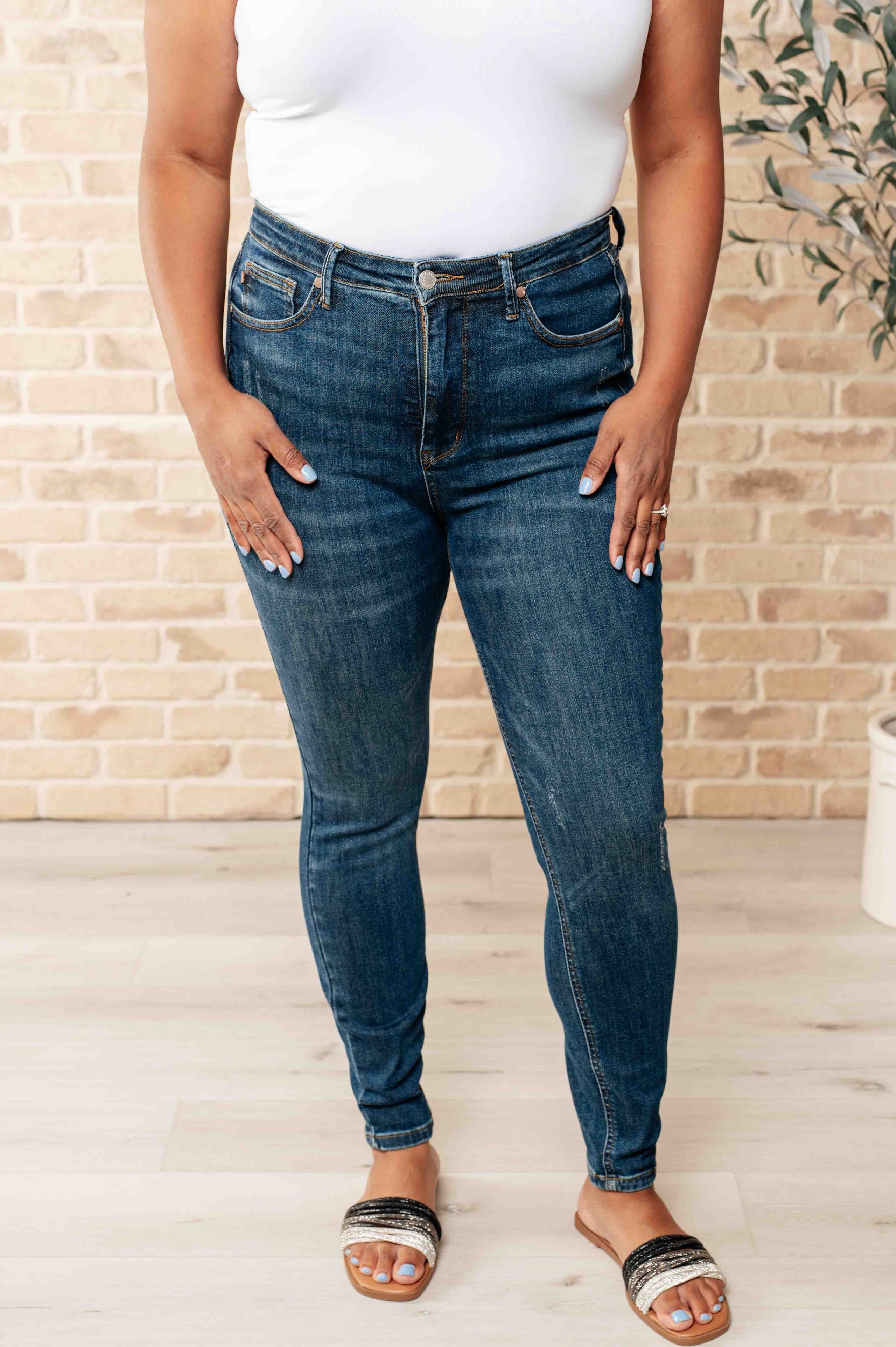 Cora High Rise Control Top Skinny Jeans  Charming Charlie