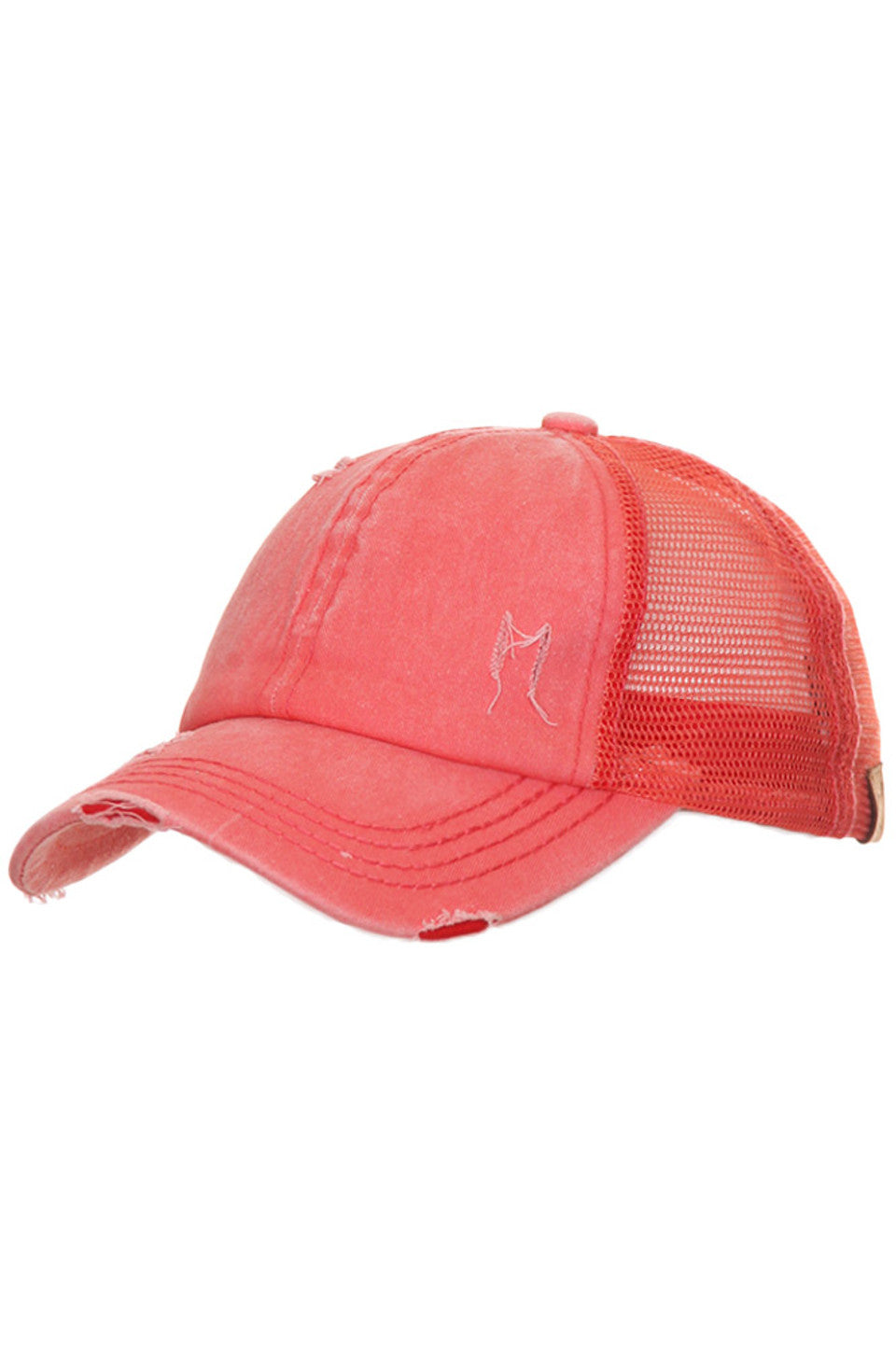 Coral C.C BASEBALL PONYCAP is the perfect combination of fashion and function. Made with high-quality materials, it provides both style and protection from the sun. Its adjustable strap ensures a comfortable fit for all head sizes. Stay trendy and protected with the C.C BASEBALL PONYCAP.