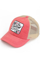 Coral C.C BE YOURSELF PATCH CRISS CROSS PONY CAP is both stylish and practical. With a unique criss-cross design and a "Be Yourself" patch, this cap is perfect for any fashion-forward individual. The pony cap style also allows for comfortable and convenient wear. Express yourself with this versatile and trendy accessory.