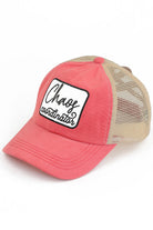 Coral C.C CHAOS COORDINATOR PATCH PONY CAP is the perfect accessory for any outfit. Made with high-quality materials, it features a stylish patch design and a comfortable ponycap fit. Stay organized and stylish with this practical and on-trend cap.