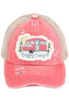 Coral C.C HAPPY CAMPER PATCH VINTAGE PONY CAP is a stylish and trendy accessory for any outdoor enthusiast. Made with high-quality materials, it features a vintage pony design and a bold "Happy Camper" patch, making it a perfect addition to any outfit. Stay fashionable and protected from the sun with this cap.