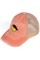 Coral C.C SMILE CRISS-CROSS PONY CAP is a versatile and stylish accessory. Made with high-quality materials and a unique criss-cross design, it offers a secure and comfortable fit. Perfect for any season, this cap adds a touch of fashion to any outfit.