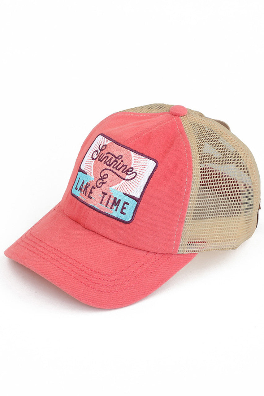 C.C SUNSHINE & LAKE TIME Patch Pony Cap - Charming Charlie