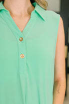 Coral Sands Collared Tank Dress in Aqua Mint - Charming Charlie