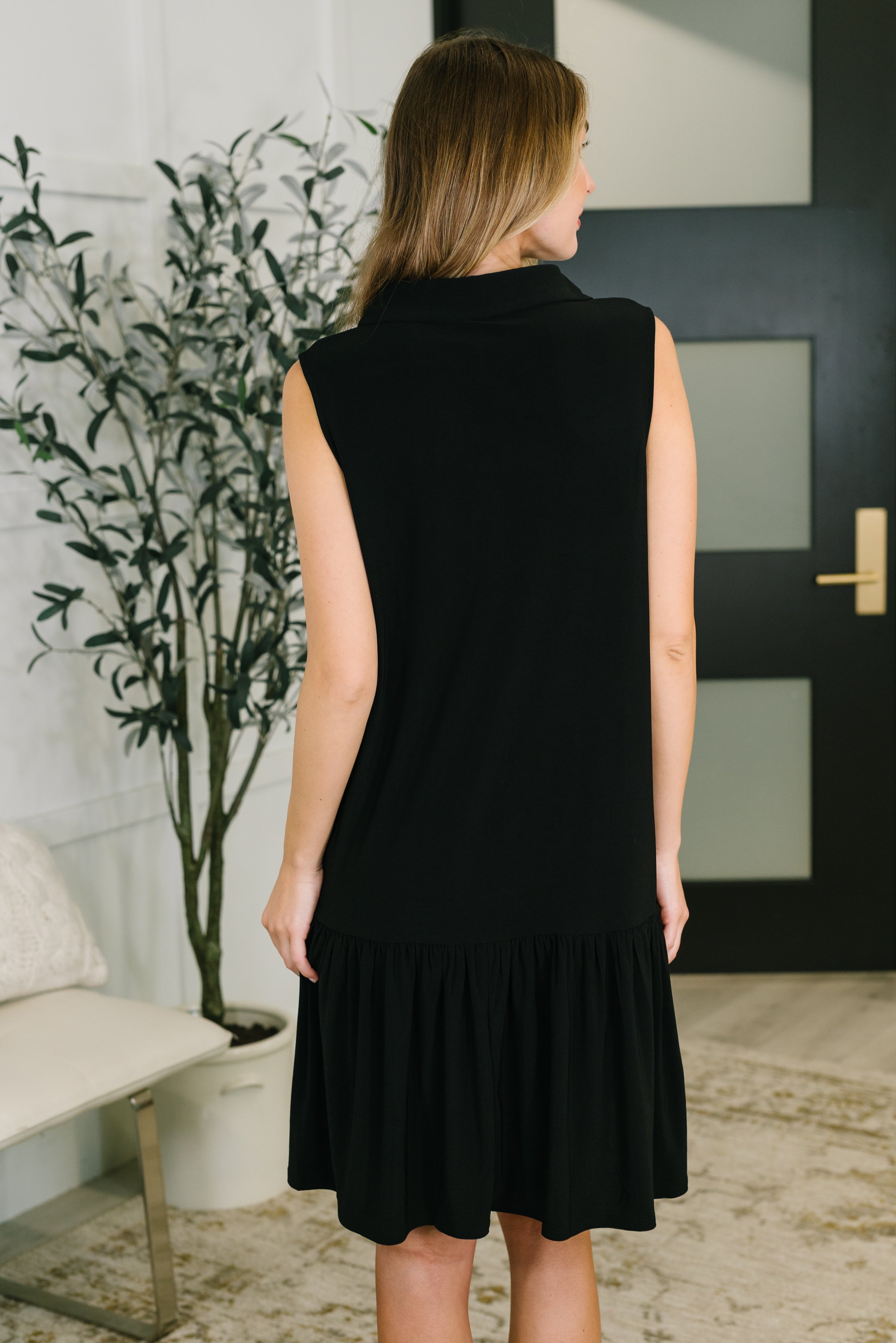 Coral Sands Collared Tank Dress in Black - Charming Charlie