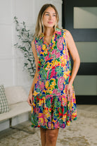 Coral Sands Collared Tank Dress in Floral Paisley - Charming Charlie