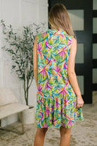 Coral Sands Collared Tank Dress in Spring Palms - Charming Charlie
