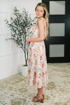 Country Crush Adjustable Strap Dress in Cream and Red - Charming Charlie