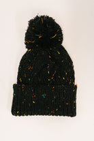 Cover Your Ears Pom Pom Beanie in Black - Charming Charlie