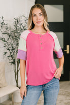Cozy Collage Color Block Henley Top - Charming Charlie
