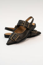 Crazy Train Buckle Pointy Toe Flats - Charming Charlie