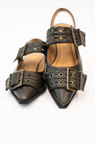 Crazy Train Buckle Pointy Toe Flats - Charming Charlie