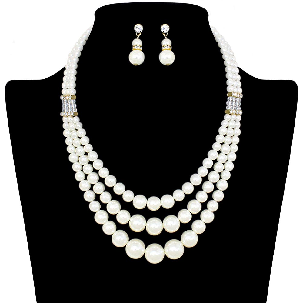 Cream Trendy Pearl Necklace, get ready with this pearl necklace to receive the best compliments on any special occasion. Put on a pop of color to complete your ensemble and make you stand out on special occasions. Awesome gift for birthdays, anniversaries, Valentine‚Äö√Ñ√¥s Day, or any special occasion.