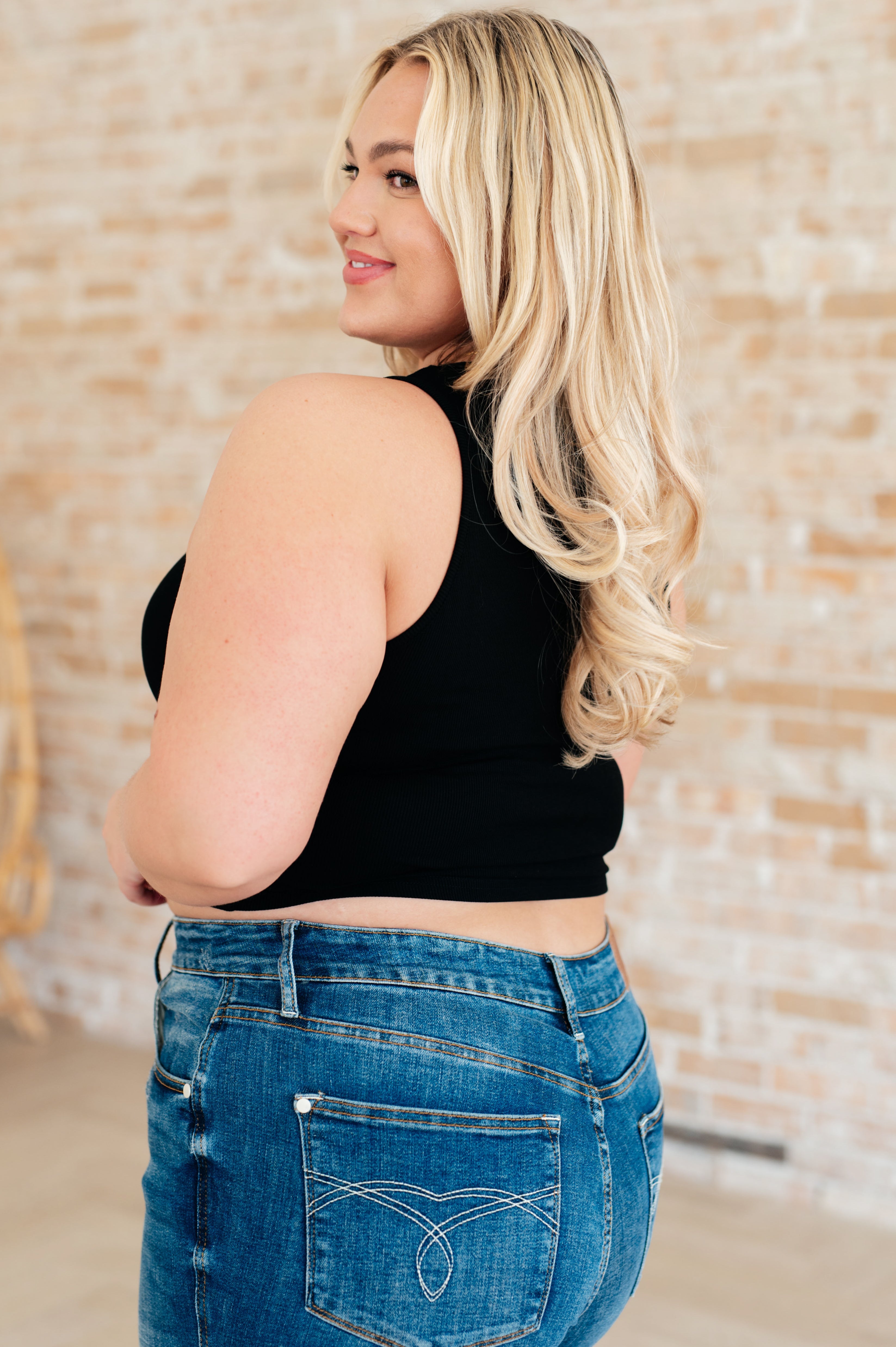 Cream of the Crop Rib Knit Tank Top in Black - Charming Charlie