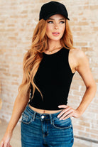 Cream of the Crop Rib Knit Tank Top in Black - Charming Charlie