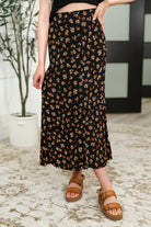 Crisp Kiss Midi Skirt in Rust, White and Black - Charming Charlie