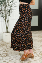 Crisp Kiss Midi Skirt in Rust, White and Black - Charming Charlie