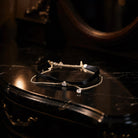 Black Ribbon and Gold Chain Choker - Charming Charlie