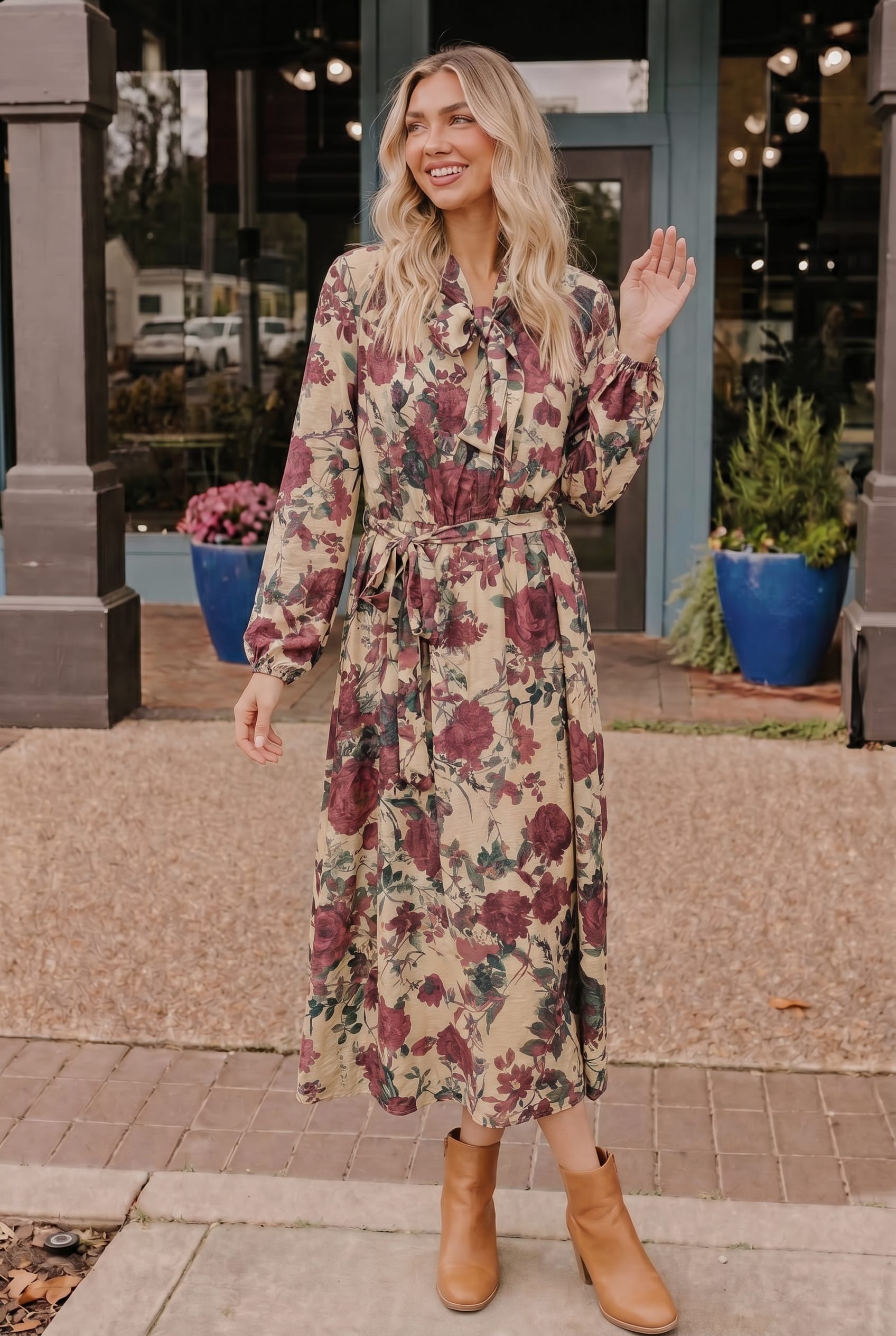 Vintage Rose Garden Floral Midi Dress - Charming Charlie