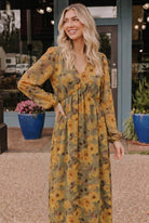 Golden Blooms Floral Maxi Dress - Charming Charlie
