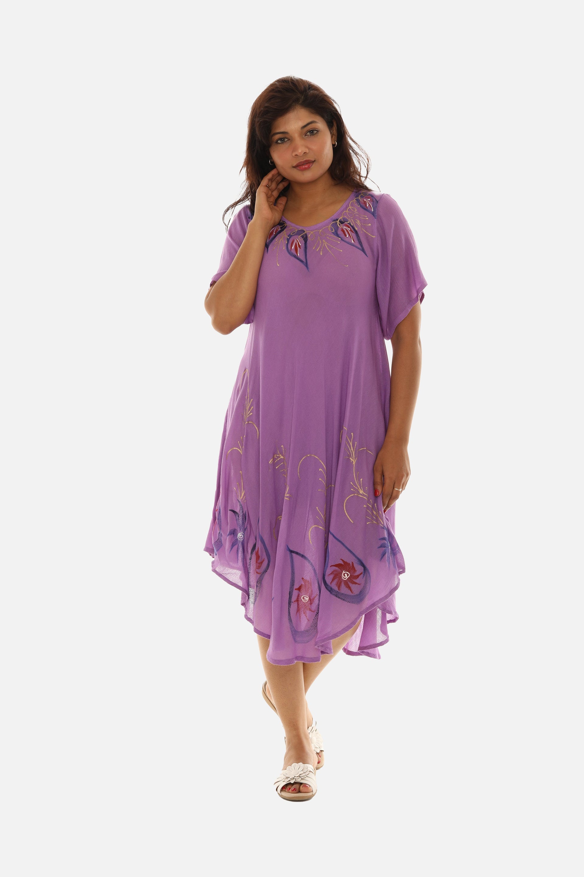 tie dye dress women Rayon Tie Dye Dress for Women ONE size / RED