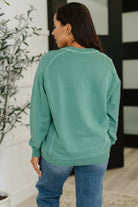 Daily Ease Mineral Wash Pullover in Dark Green - Charming Charlie