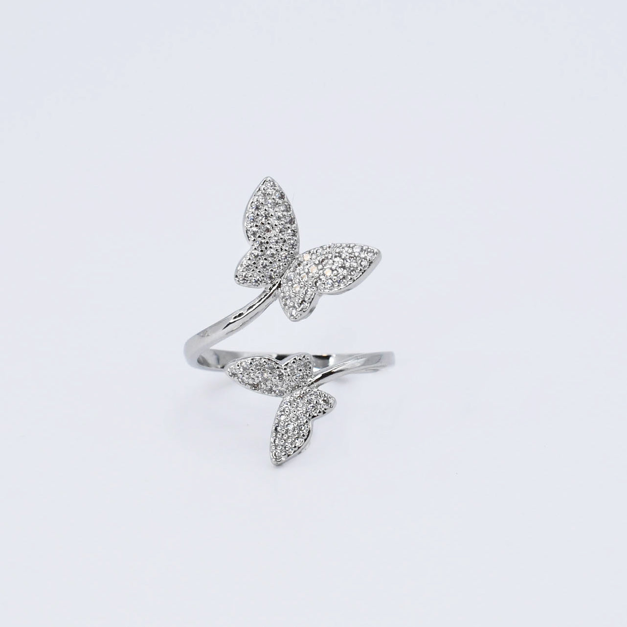 hypoallergenic ring, waterproof ring, tarnish free jewelry, boutique wholesale jewelry, dainty silver ring, gemstone statement ring, sparkly cubic zirconia ring, high quality jewelry gifts, elegant gold plated ring, trendy fashion ring, pastel gemstone ring,silver butterfly ring