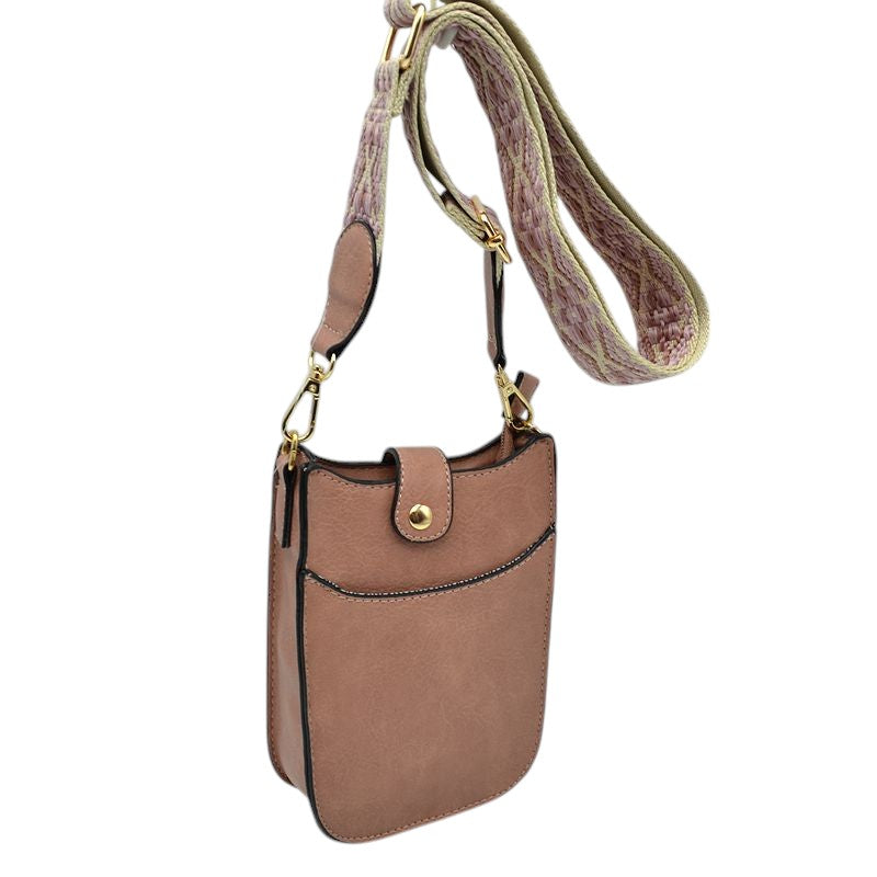 Vegan Leather Crossbody Bag with Adjustable Guitar Straps - Charming Charlie