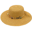 Dark Natural C.C Wide Brim Stone Trim Band Sunhat, Keep your styles on even when you are relaxing at the pool or playing at the beach. Large, comfortable, and perfect for keeping the sun off of your face, neck, and shoulders. Perfect summer, beach accessory. Ideal for travelers who are on vacation or just spending some time in the great outdoors.
