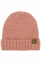 Dark Rose C C Criss Cross Pattern Cuff Beanie Hat, comes with a beautiful criss-cross design with different colors that reveals your absolute smartness with beauty and ensures maximum comfort and durability. Coordinate with any outfit to match the best with absolute warmth and coziness in style. Comes in one size winter cap with a pom that fits most head sizes. Awesome winter gift accessory!