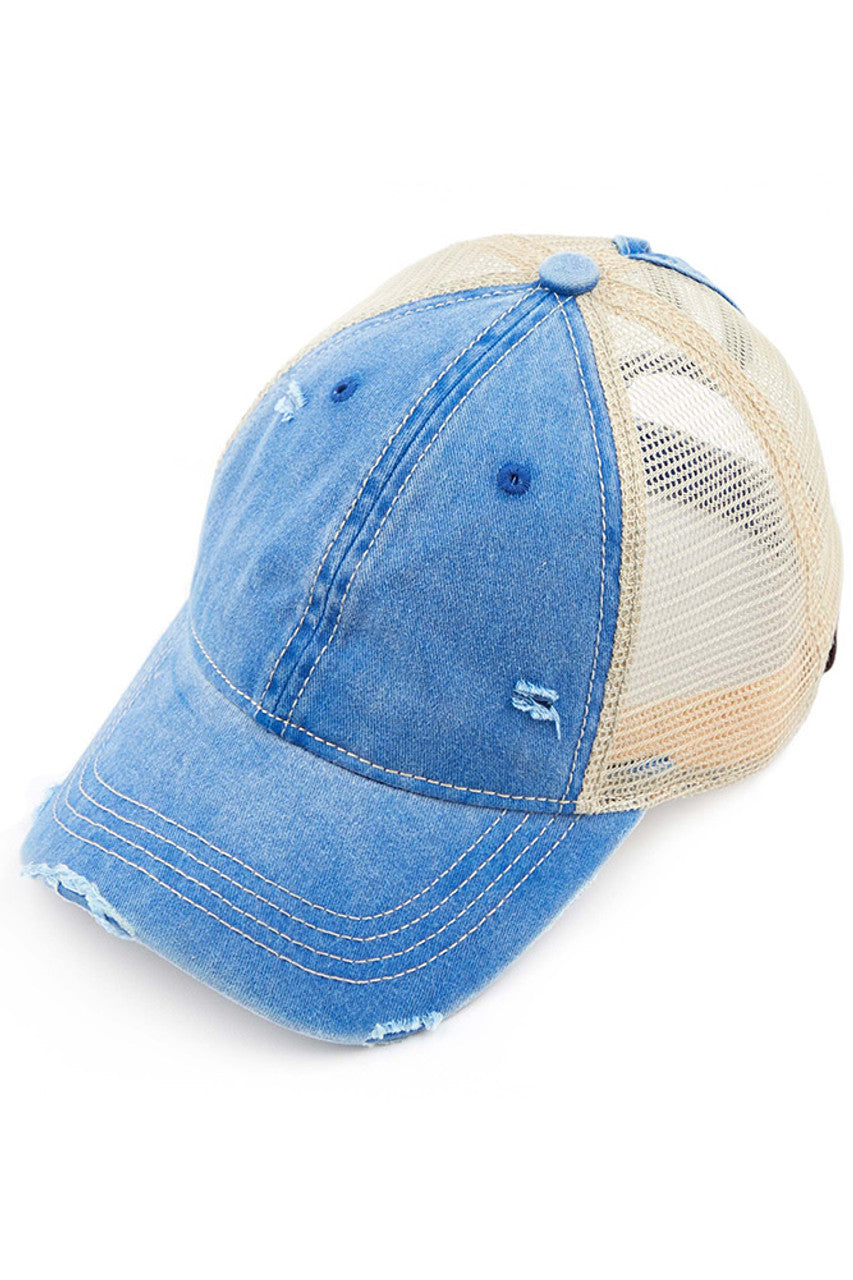 Dark Blue-C.C BASEBALL PONYCAP offers a stylish and functional addition to your wardrobe. Made with high-quality materials, it provides both comfort and durability. Its versatile design allows for easy styling and its adjustable strap ensures a perfect fit. A must-have for any fashion-forward individual.