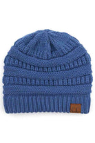 DarkDenim C.C Ribbed Knit Solid Color Beanie offers a timeless design with durable ribbed knitting, ensuring a snug and comfortable fit. Crafted for warmth and versatility, this beanie is perfect for everyday wear, providing reliable protection against cold weather while maintaining a sleek, minimalist style that complements any outfit. Its solid color adds understated appeal, making it an essential accessory for both casual and outdoor use. 