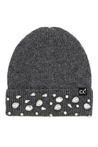 Dark Gray C.C Rhinestone Charm Beanie