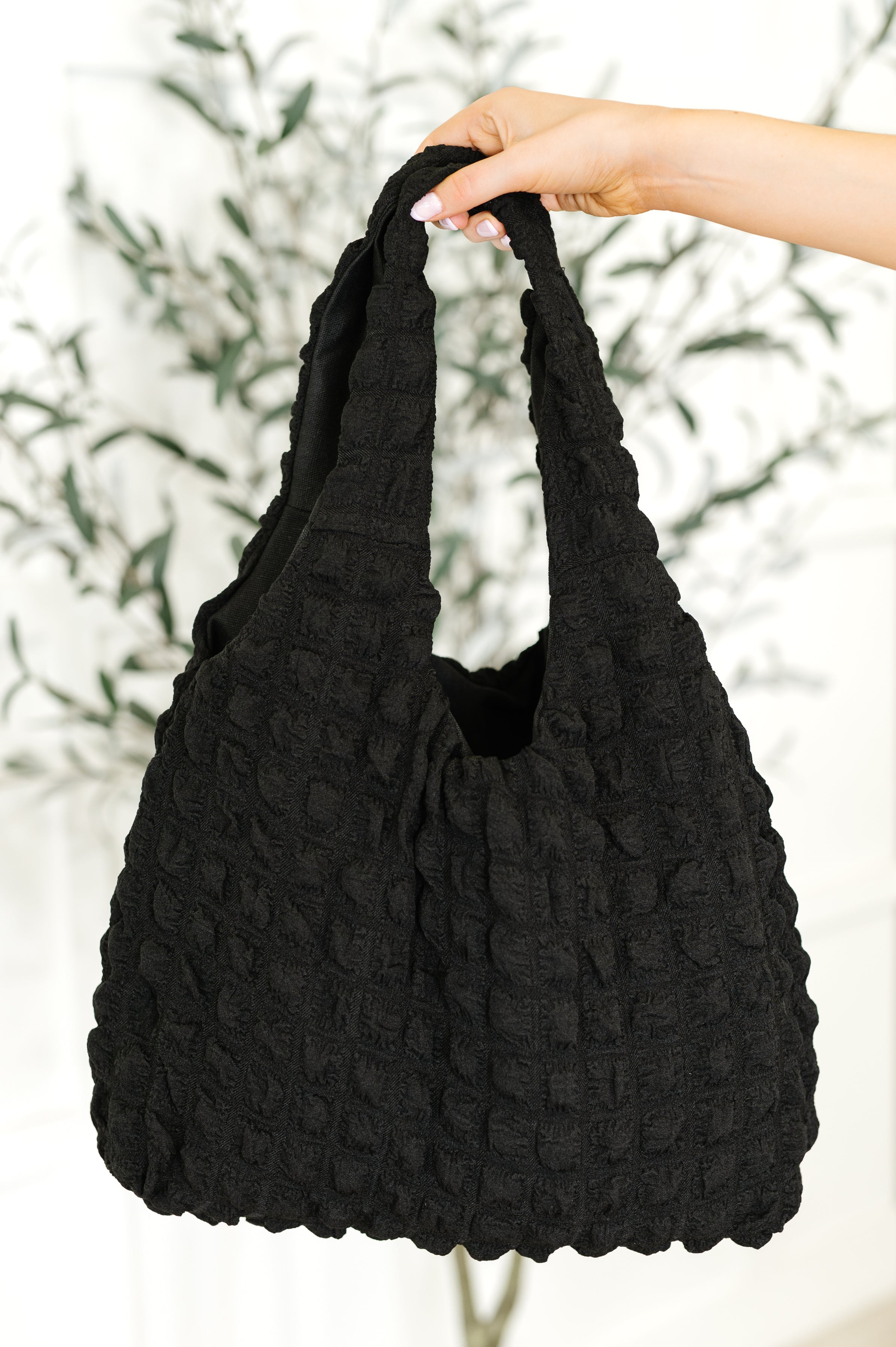 Day Out Cloud Tote Bag In Black - Charming Charlie