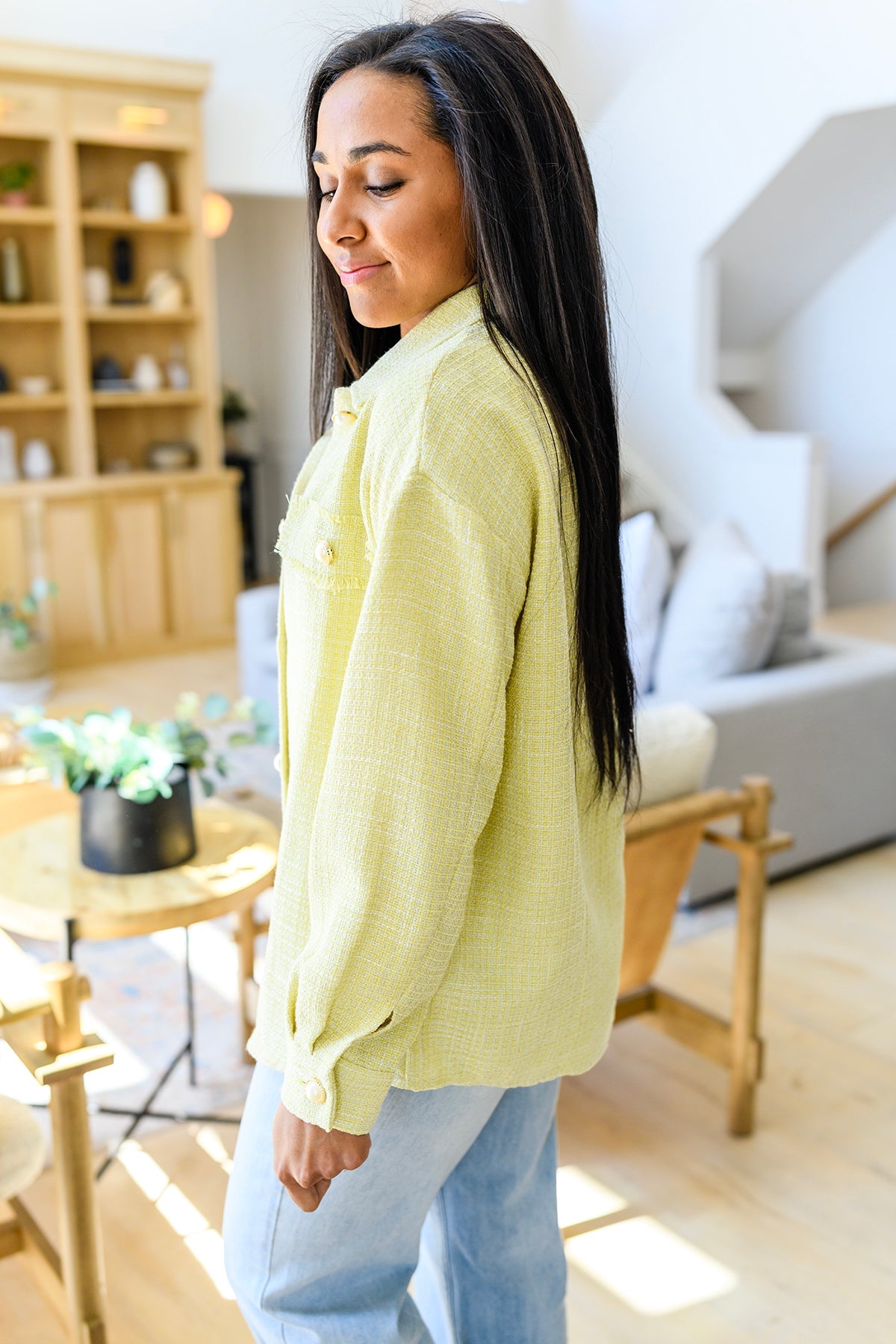 Daydreams Shacket in Yellow - Charming Charlie